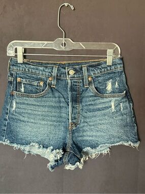 Levi's 501 Distressed Denim Cutoff Shorts in Blue